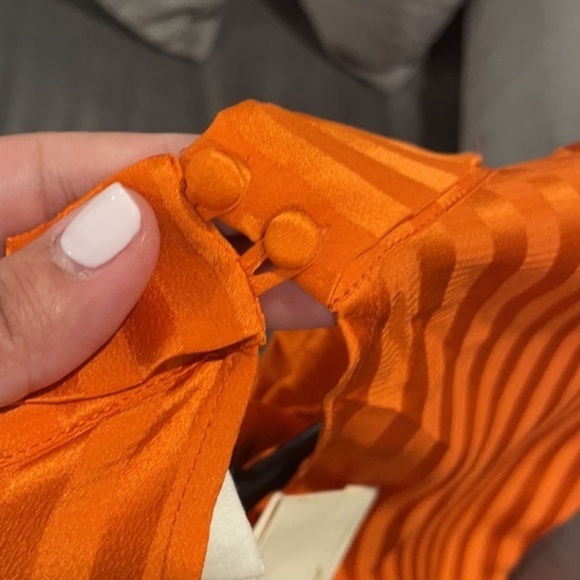 NWT Heartmade by Julie Fagerholt Silk Hylin Dress Orange - Picture 15 of 16